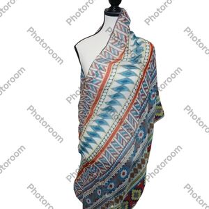 Colorful Geometric Patterned Scarf